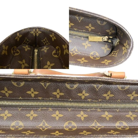 LOUIS VUITTON Logo Luco Shoulder Tote Bag Monogram Leather Brown - Picture 14 of 16